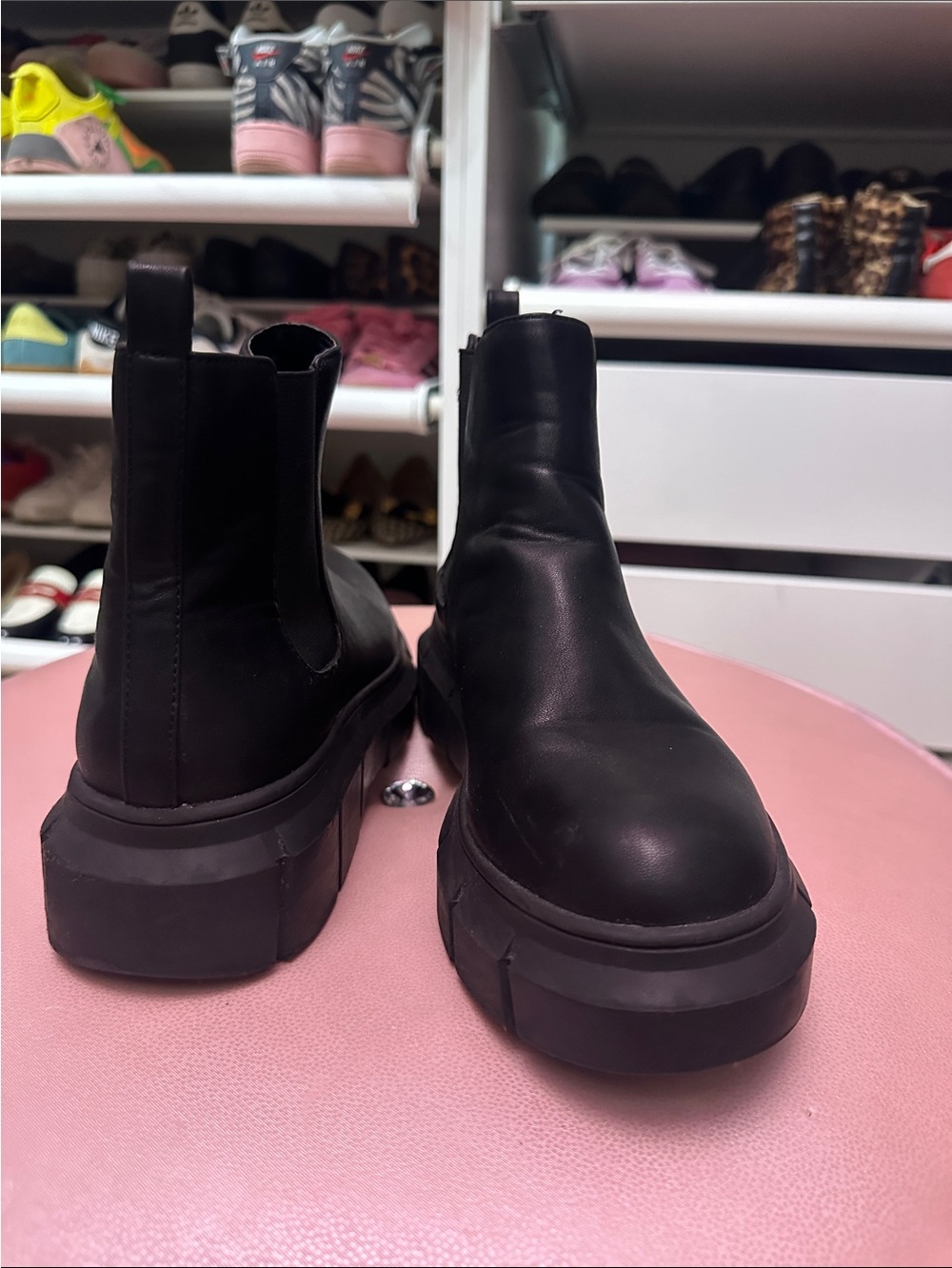 BP Black Chunky Platform Chelsea Ankle Boots, Sz 7.5